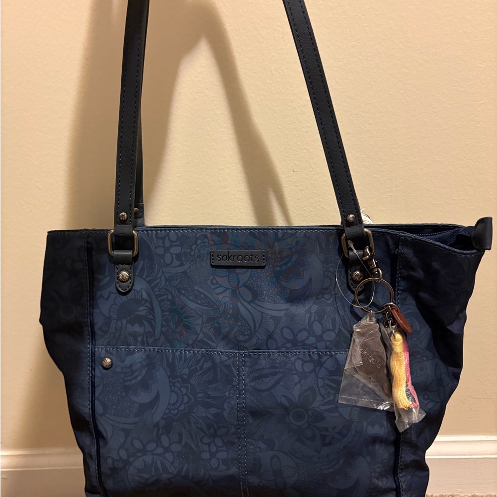 Sakroots Floral Patterned Blue Tote